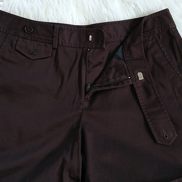 Lauren Ralph Lauren Chocolate Brown Cuffed Stretch Cotton Shorts - Picture 3 of 13